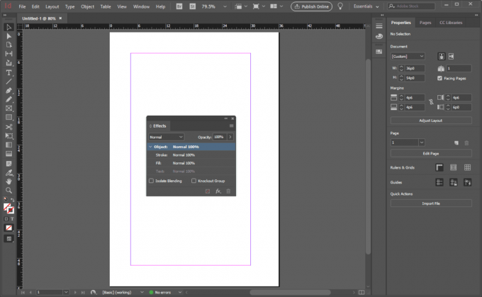 ספריית אפקטים של InDesign