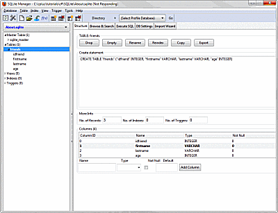 מנהל SQLite של פיירפוקס