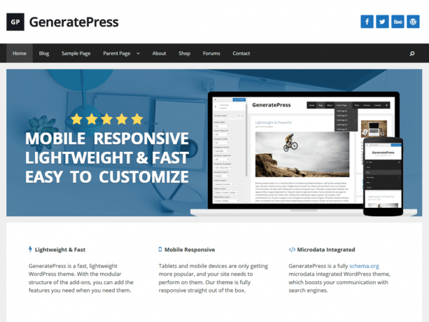 ערכת נושא וורדפרס של GeneratePress