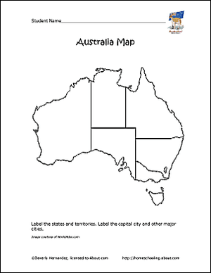 מפת המתאר של אוסטרליה