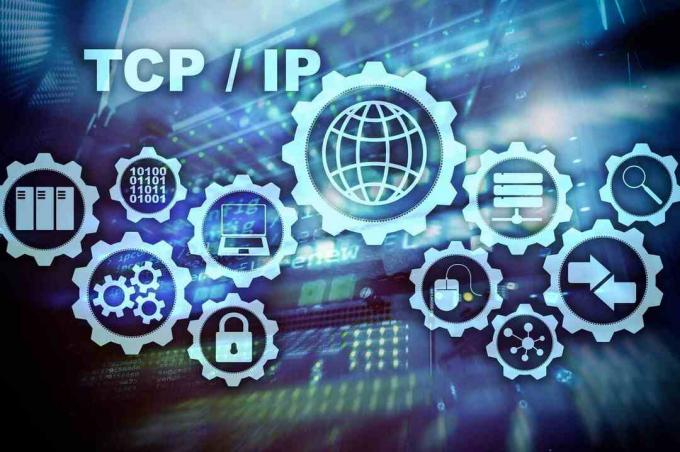 גרפיקה של מונחי רשת המחשבים TCP / IP